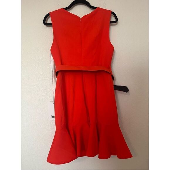 Mac Duggal SLEEVELESS CREPE MINI DRESS WITH BELT AND FRONT POCKETS New NWT - Picture 12 of 12